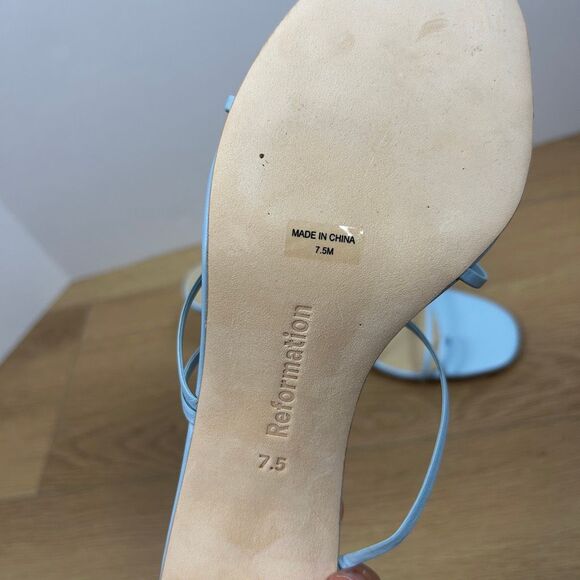 Reformation Rachel Heeled Sandals in Powder Blue Size 7.5 - Picture 6 of 8